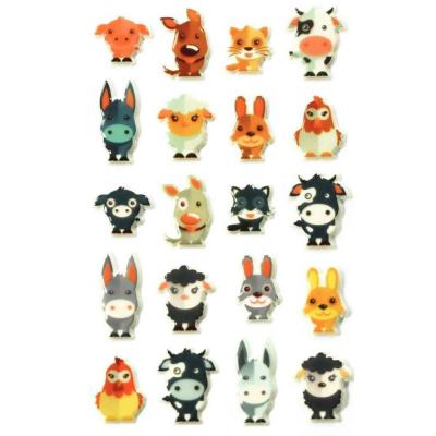 Stickers d&eacute;co 3D Cooky- Animaux - Pochette de 160