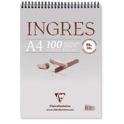 Bloc Ingres Etude Verg&eacute; 21x29,7 100 Feuilles 80 Grammes Papier Blanc