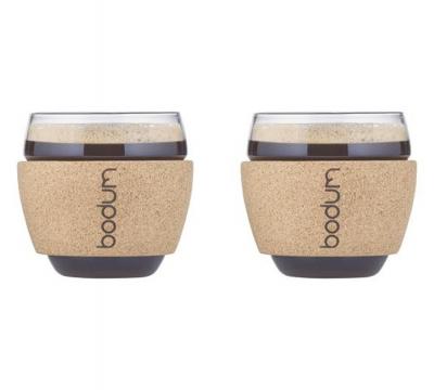 Set de 2 verres PAVINA verre et li&egrave;ge 10 cl 