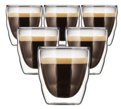 Bodum - 11477-10 - Pilatus - Set de 2 Verres Double Espresso - 8 cl