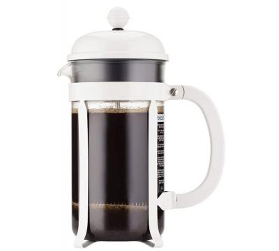 Bodum CHAMBORD Cafeti&egrave;re &agrave; piston, 8 tasses, 1.0 l, acier laqu&eacute; Blanc