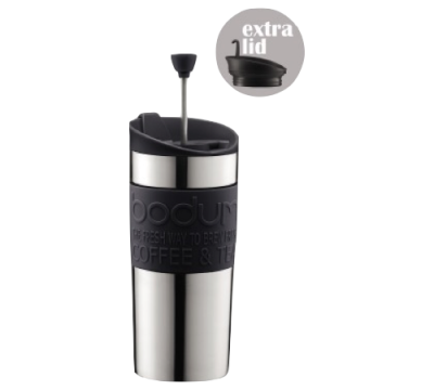 BODUM Mug &agrave; piston ""Travel press noir pouces 35 cL 