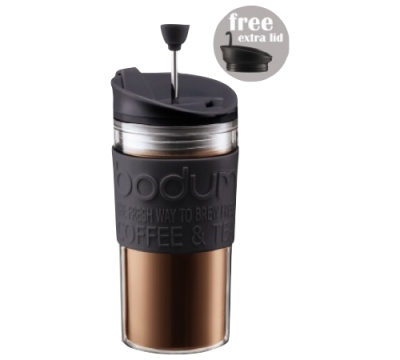 Bodum Travel Press K11102-01 Mug &agrave; Piston 0,35 L Noir