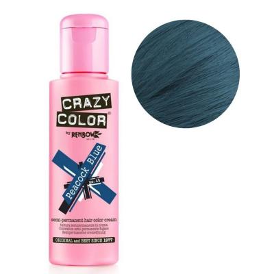 Crazy Color Coloration Pour Cheveux Semi-Permanente 100ml (Bleu Paon)