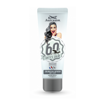 Cr&egrave;me colorante Sixty's Color - Argent&eacute; HAIRGUM 60ML