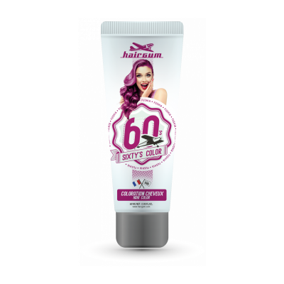Coloration semi-permanente, fushia, 60ml, hairgum,