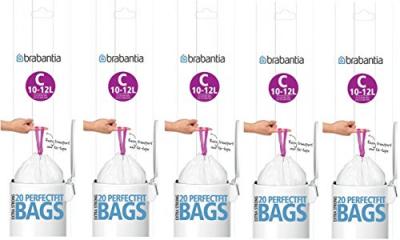 Rouleau 20 sacs poubelle 12 litres blanc 245343
