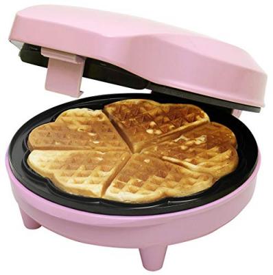 Bestron Gaufrier pour des gaufres en forme de c&oelig;ur, Design r&eacute;tro, Sweet Dreams, 700 W, Rose ASW217