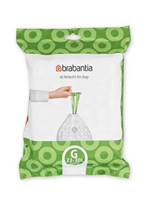 40 Sacs poubelles 30L Blanc Brabantia
