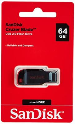 SanDisk 64 GB Cruzer Blade USB 2.0 Flash Drive - Black