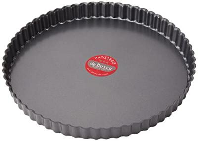 Moule &agrave; tarte fond amovible acier rev&ecirc;tu D28 cm