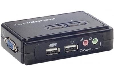 Pocket KVM 2 ports USB + AUDIO auto aliment&eacute; c&acirc;ble inclus 