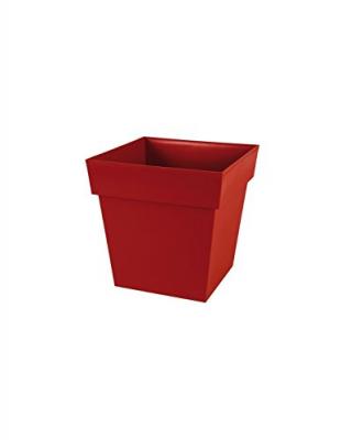 Pot de fleur carr&eacute; Toscane 39 x H.39 cm - Rouge rubis