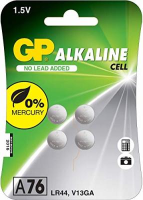 GP 05076AC4 Pack de 4 piles boutons alcalines 76A V13GA/L11544 