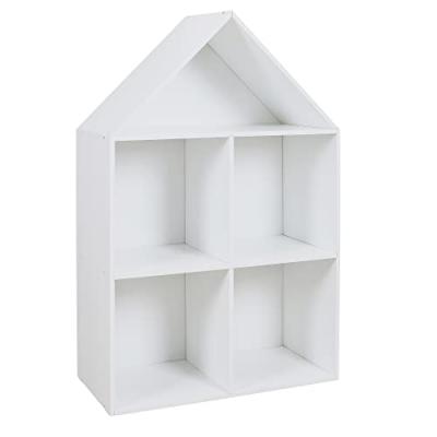 The Home Deco Kids - Etag&egrave;re maison en bois 4 cases Paul - Blanc