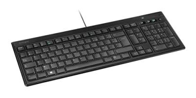 Kensington Clavier ultra plat Advance Fit&trade;, Standard, USB, AZERTY, Noir