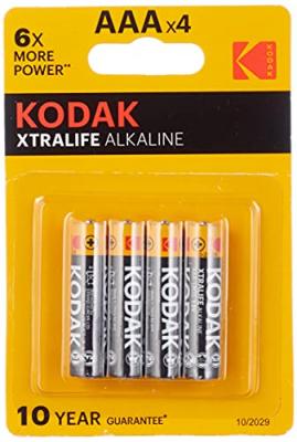 KODAK Lot de 4 Piles alcaline XTRALIFE LR03/AAA - 1,5V 