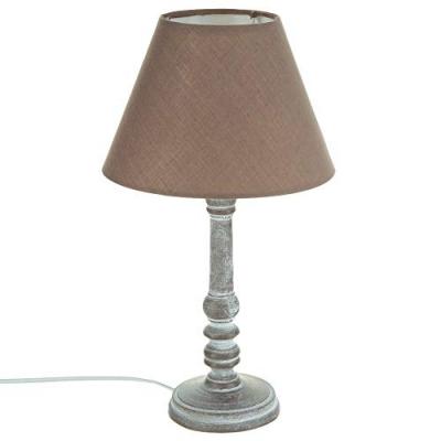 Lampe taupe en bois 36 cm de hauteur