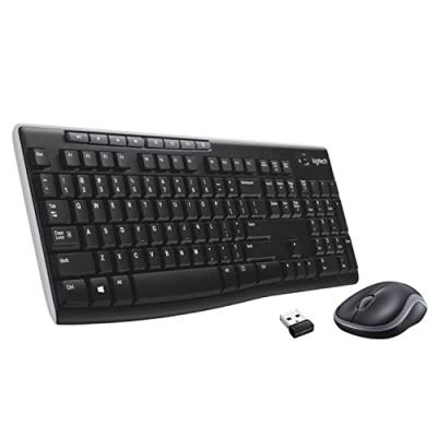 Logitech Wireless Combo MK270 Ensemble Clavier AZERTY + Souris - R&eacute;cepteur USB Compact Noir