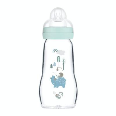 Biberon verre 260 ml bleu - mam