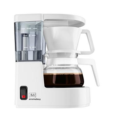 Cafeti&egrave;re &agrave; Filtre avec Verseuse en Verre, Pour 2 Tasses de Caf&eacute;, Aromaboy, Blanc, 1015-01