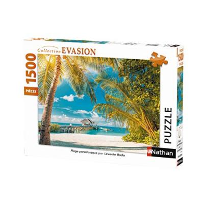 Puzzle 1500 pi&egrave;ces Nathan Plage paradisiaque