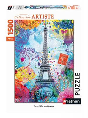 Puzzle 1500 pi&egrave;ces Nathan Tour Eiffel Multicolore 