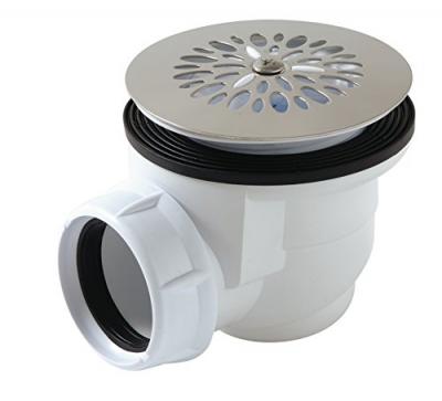 Bonde de douche coud&eacute;e &agrave; grille &oslash;60 plastique standard
