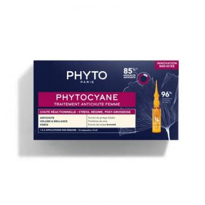 PHYTOCYANE - Traitement Anti-Chute Femme - Chute R&eacute;actionnelle, 12x5ml
