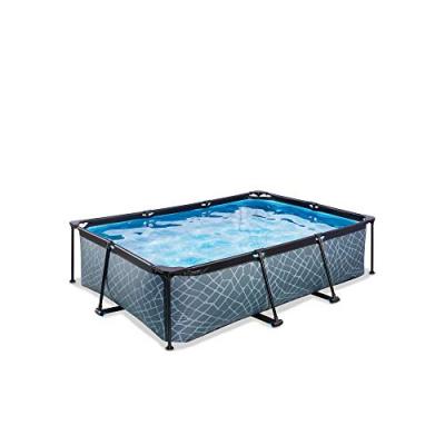 Piscine stone 220x150x65cm avec pompe filtrante - grise