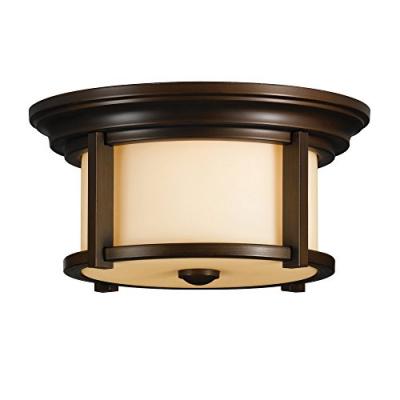 Plafonnier merrill 2x60w bronze fonc&eacute;