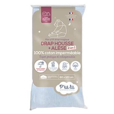 Drap housse magique 2 en 1 Gris 60 x 120cm