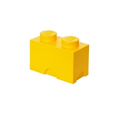 Brique de rangement 2 plots lego jaune