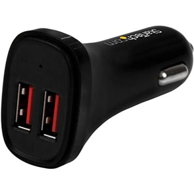 STARTECH Chargeur de voiture USB &agrave; 2 ports - Noir