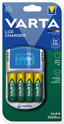 Chargeur Piles VARTA LCD avec adaptateur 12V + 4 piles AA