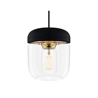 Suspension design Acorn en noir et laiton