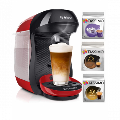 Bosch Machine &agrave; caf&eacute; Tassimo HAPPY + 3 Packs de T-Discs offerts