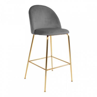 House Nordic Tabouret De Bar Velours Et M&eacute;tal Dor&eacute; LAUSANNE