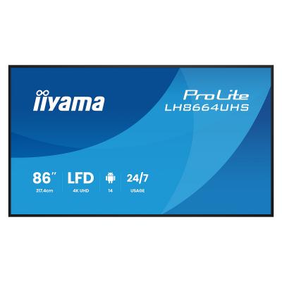 &Eacute;cran PC iiyama LH8664UHS-B3AG 85,6"" Ultra HD 4K 60Hz IPS WiFi Android 24/7