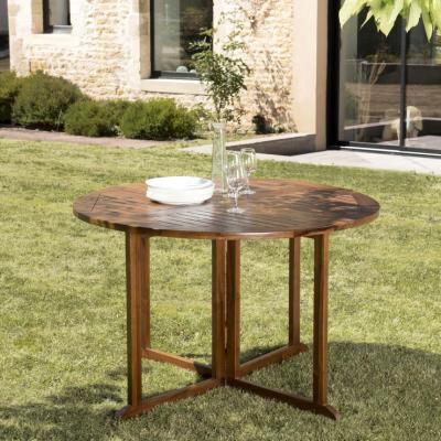 Table De Jardin En Teck Huil&eacute; ""troxi"" 120cm Naturel - Paris Prix Marron