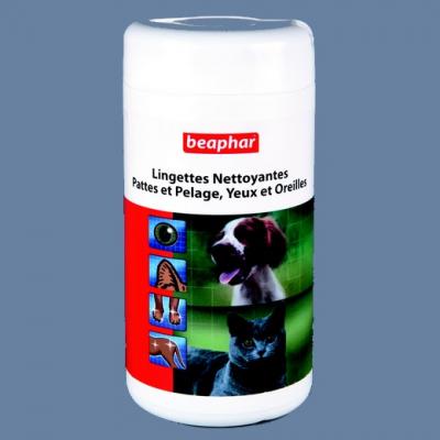Lingettes nettoyantes pattes, pelage, yeux et orei