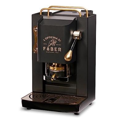 Faber Pro Deluxe Macchina da Caff&egrave; Cialde 44mm Mat Black Ottone