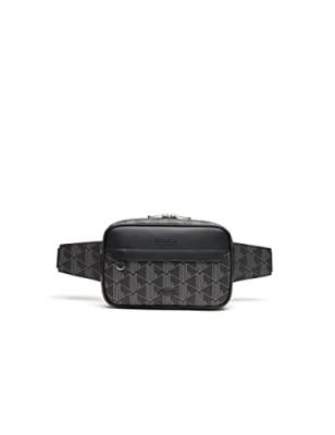 Sac banane The Blend monogramm&eacute; grain&eacute; Noir Lacoste