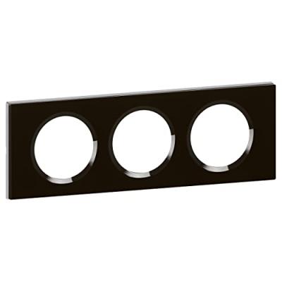 Legrand - Plaque de finition C&eacute;liane - Mati&egrave;re Verre Piano - 3 postes