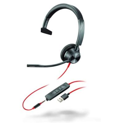 Poly Blackwire 3315 - 3300 Series - micro-casque - sur-oreille - filaire - USB, jack 3,5mm 