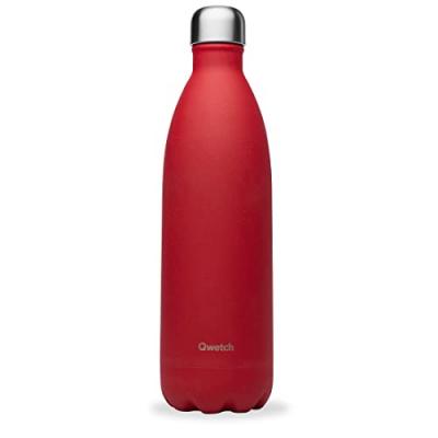 Bouteille isotherme granite rouge 1 litre - Qwetch - Rouge - Inox
