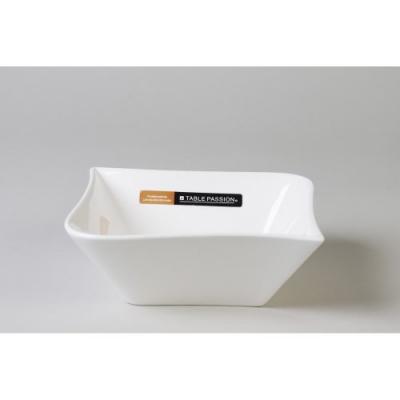 Assiette creuse carr&eacute;e en porcelaine blanche 15.5cm (lot de 6) melody