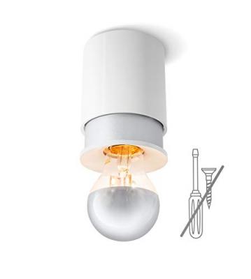 Plafonnier Living E27 40 W blanc, argent 