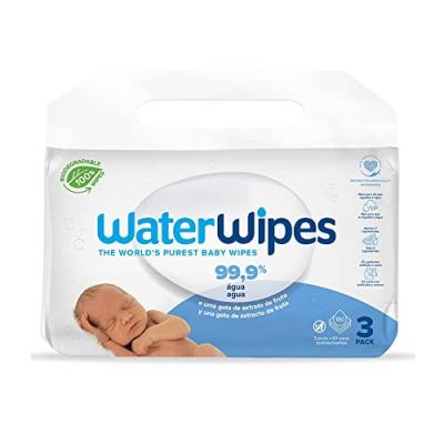 Lingettes b&eacute;b&eacute; WATERWIPES avec 99,9% d'eau biologique 180 u