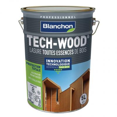 Lasures Aqua Polyur&eacute;thane Tech-Wood teinte incolore bidon de 5 litres